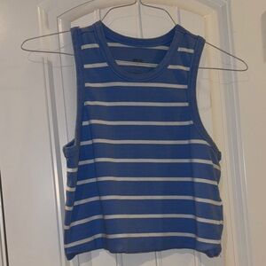 Anthropologie Blue and White Striped Tank Top